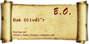Bak Olivér névjegykártya