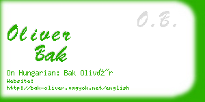 oliver bak business card